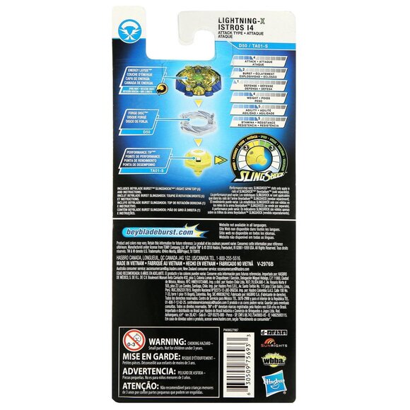Beyblade Burst Turbo Slingshock Single Top Lightning-X Istros I4 New Sealed - Picture 7 of 14